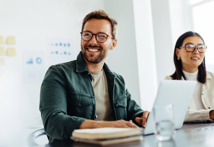 Two persons in an office